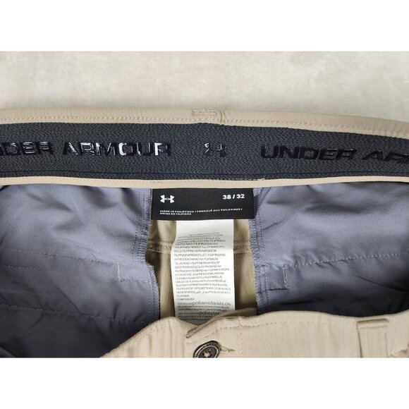 Under Armour Showdown Golf Pants Men's 38 x 32 Beige Performance Stretch Elastic - Picture 5 of 14
